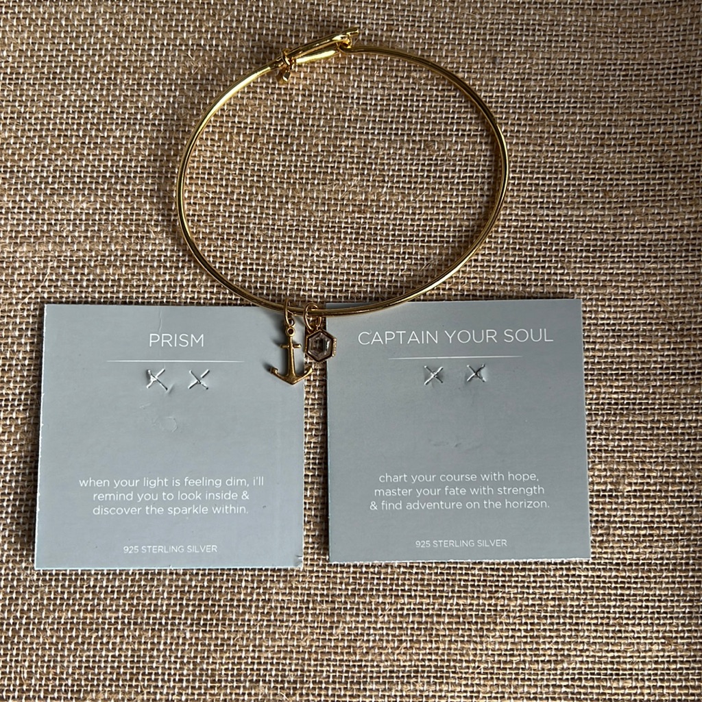 Core Bangle Bracelet With Two Charms